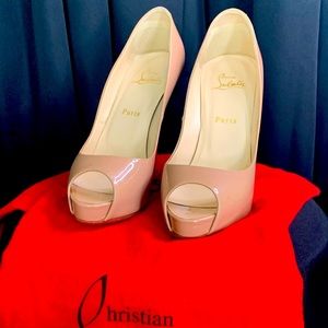 CL New Very Prive nude 100mm patent leather pump
